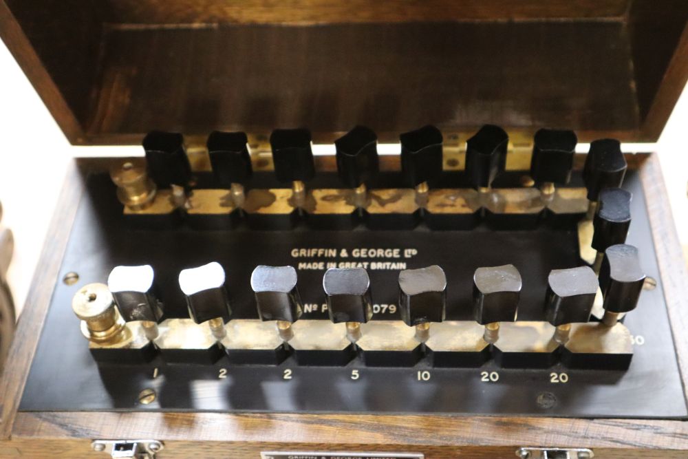 An early 20th century Wheatstone Bridge Precision Resistance OHMS Unit and sundry other vintage equipment,